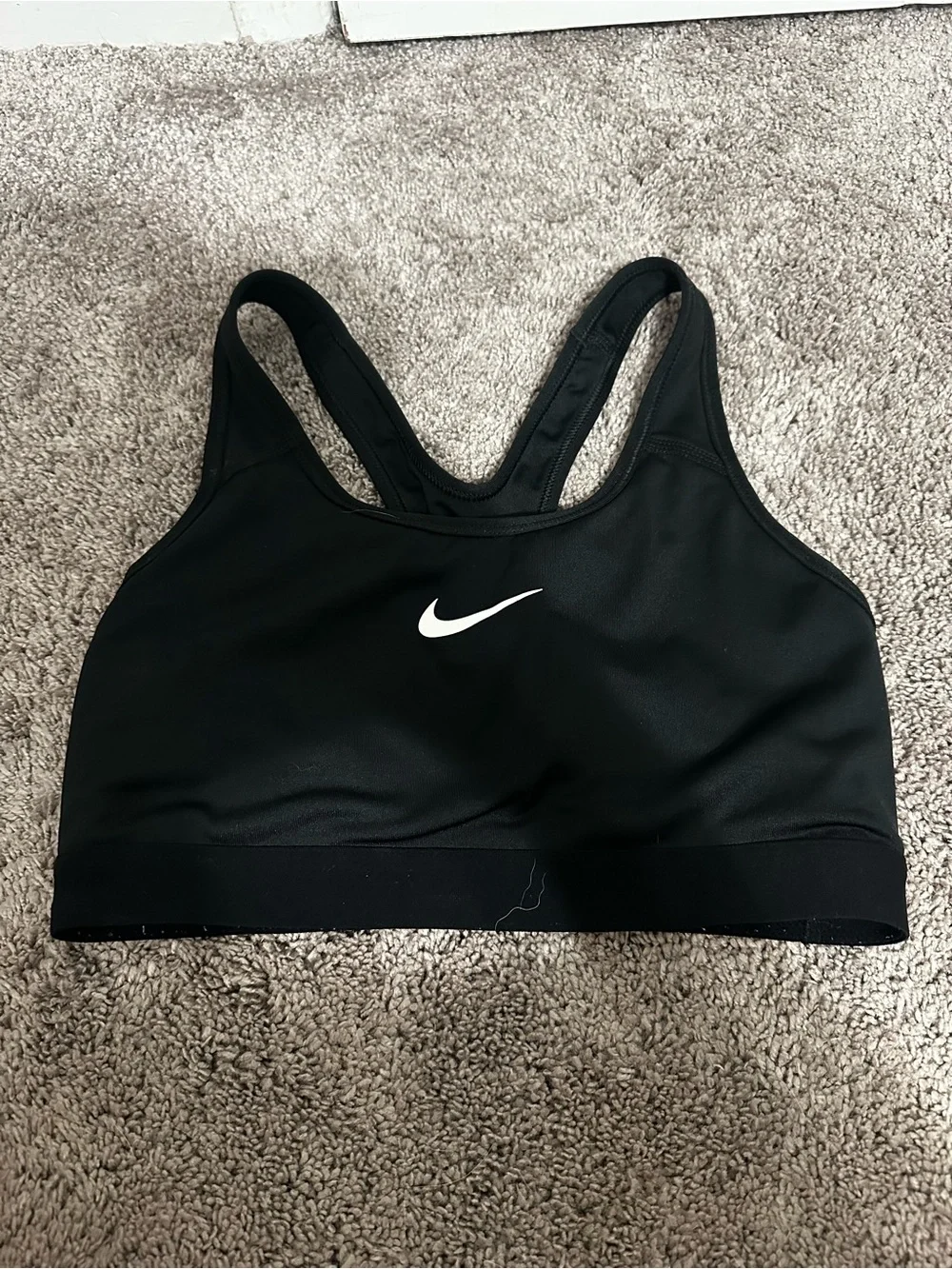 Motionwear Black Sports Bra with White Logo